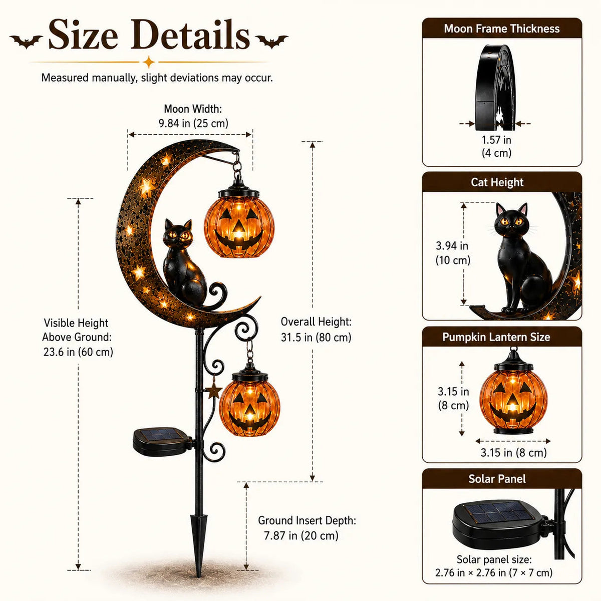 🔥Last Chance Before They're Gone! Solar Halloween Black Cat Moon Garden Stake Light 🎃🐈⬛🌙
